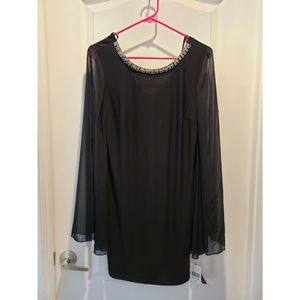 Large City Triangle Rhinestone Little Black Dress